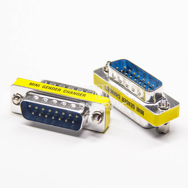 Metal Adapter 15 Pin Male To Male Straight Standard D-SUB