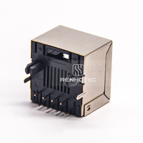 Straight RJ45 Jack Through Hole Ethernet Network Coupler Shielded