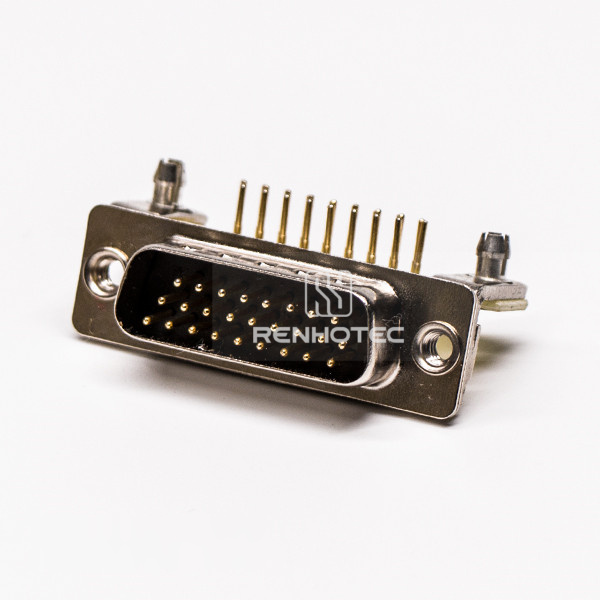 D-SUB 26 pin Right Angle Plug 8.89 Staking type Machined Pin Machined Pin