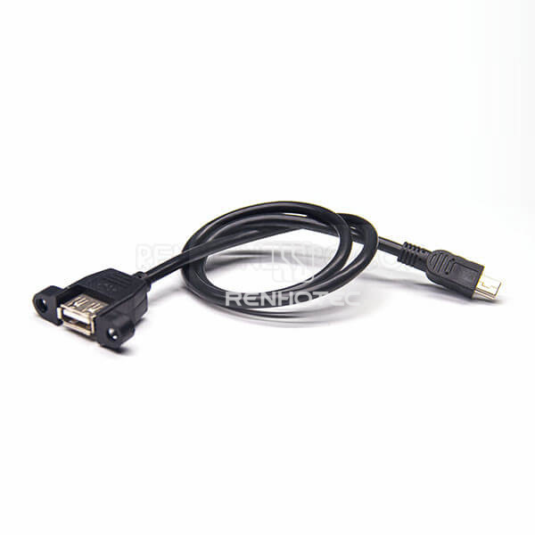 Mini USB Straight Male Cable to USB 2.0 Type A Female Straight OTG Cable 1M