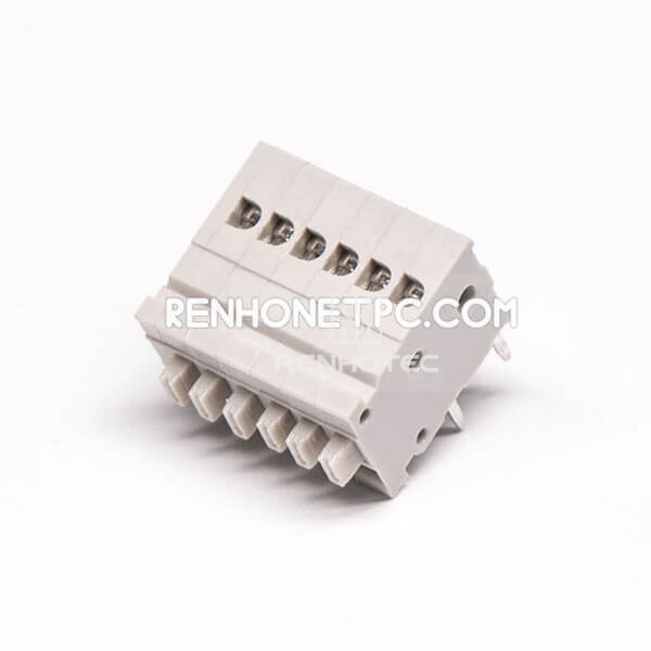 Connector Terminal Block Grey PCB spring terminal blocks 12pin Angled Connector