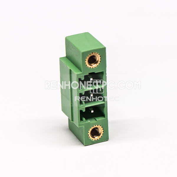 3 pin Terminal Block Connector Right Angle with 2 Screw Hole Green Pluggable Connector