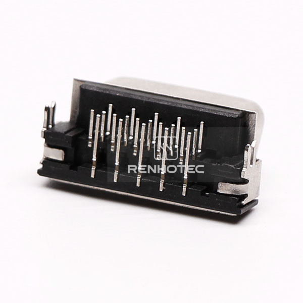 15-Contact Female D-SUB Connector, Right-Angle SMT