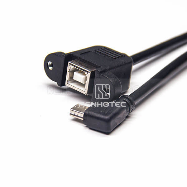 USB to Mini USB Cable Type B Female to Right Angle Mini USB Male
