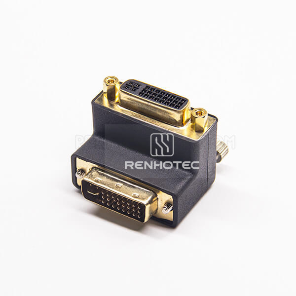 DVI 90 Degree Connector Male 24+5Pin To DVI Female 24+5Pin Connectors