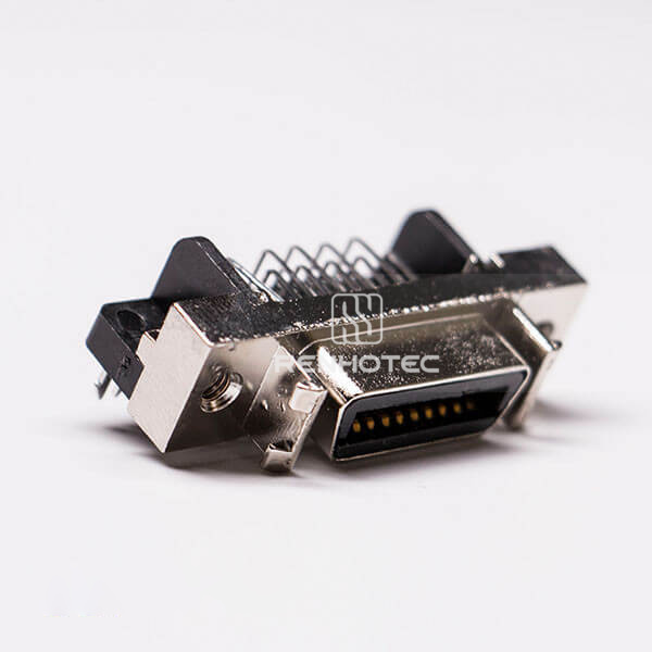 SCSI Connector 20 Pin Female Right Angle Harpoon Through Hole for PCB Mount