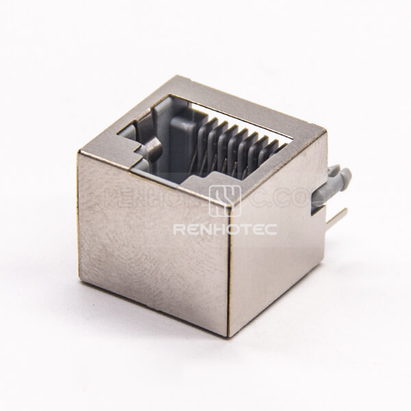 RJ45 Shielded Jack DIP Type for PCB Mount Ethernet Network Socket 90 Degree 8P8C
