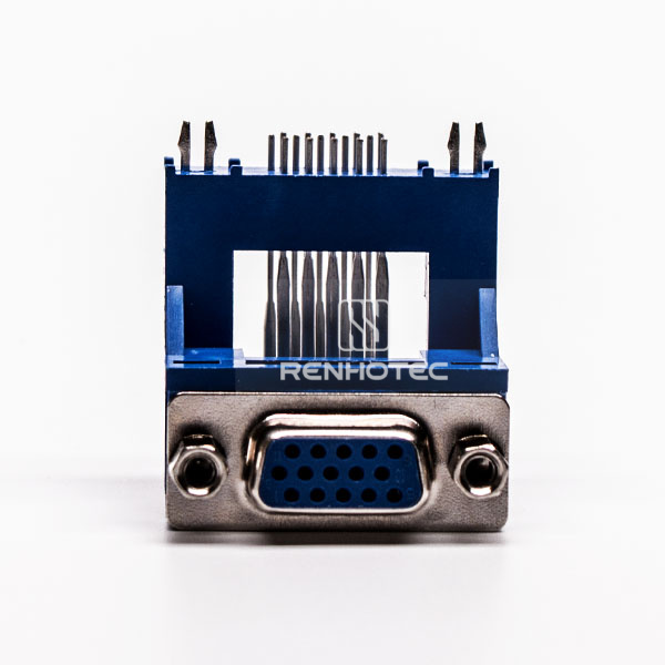 15 Pin D-SUB Female 90 Degree Elevated Staking Type through Hole