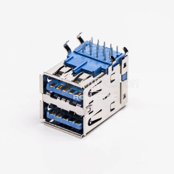 Dual Port Fast USB 3.0 Type A Female DIP Through Hole