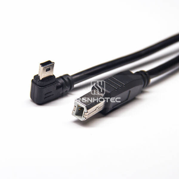 USB to Mini USB Charging Cable Mini USB Left Angle Male Long to USB Type B Straight Male 1M Extension Cable