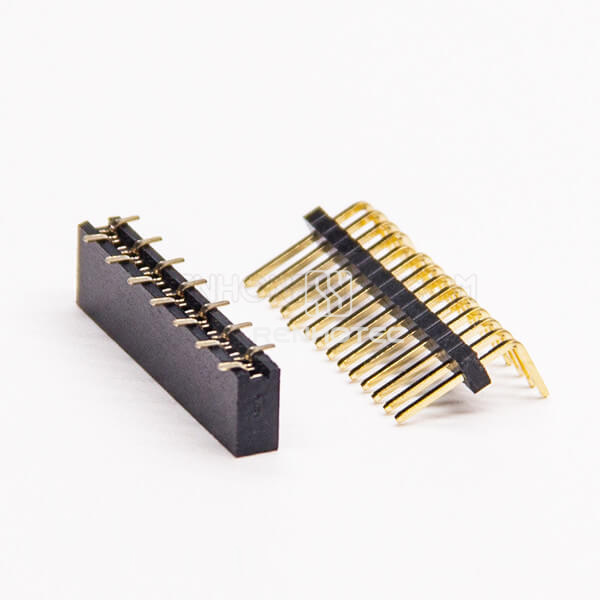 1.27mm Single Row Female Header 180 Degree Through Hole