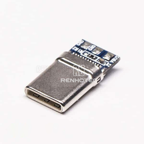 USB Straight Type C Port Male Connector PCB Mount
