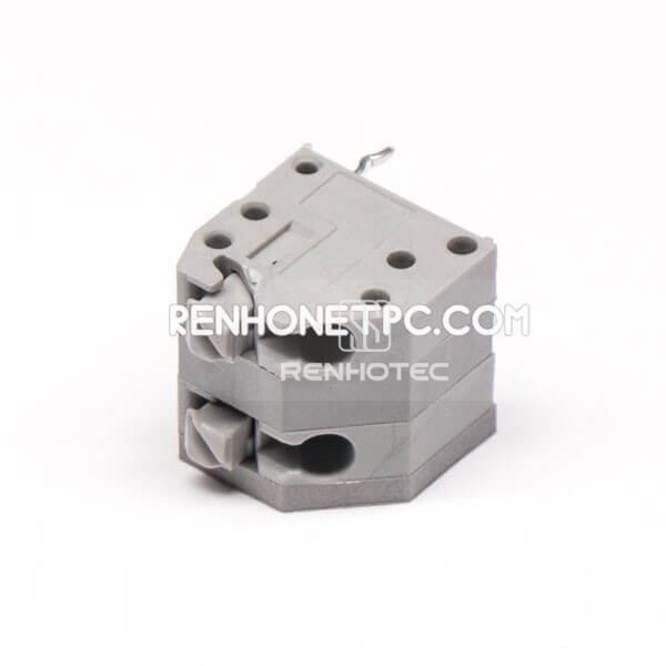 PCB Spring Terminal Block Through Hole 2pin Grey Connector with Cable