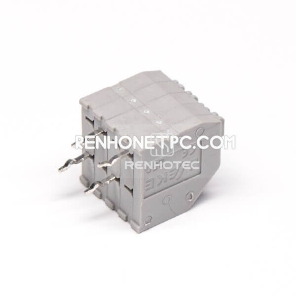 4 pin Terminal Block Grey Cable with Straight Through Hole