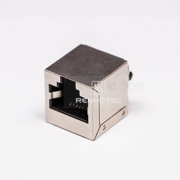 Female RJ45 Connectors 180 Degree 1 Port with Shield and Without LED