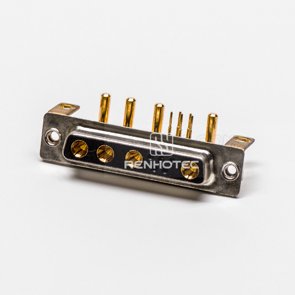 D-SUB Staking Female Power 9W4 Right Angle Solder Type For PCB Mount