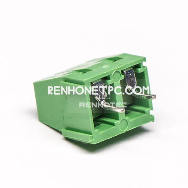 Screw Terminal PCB Connector Straight 2pin Green Through Hole