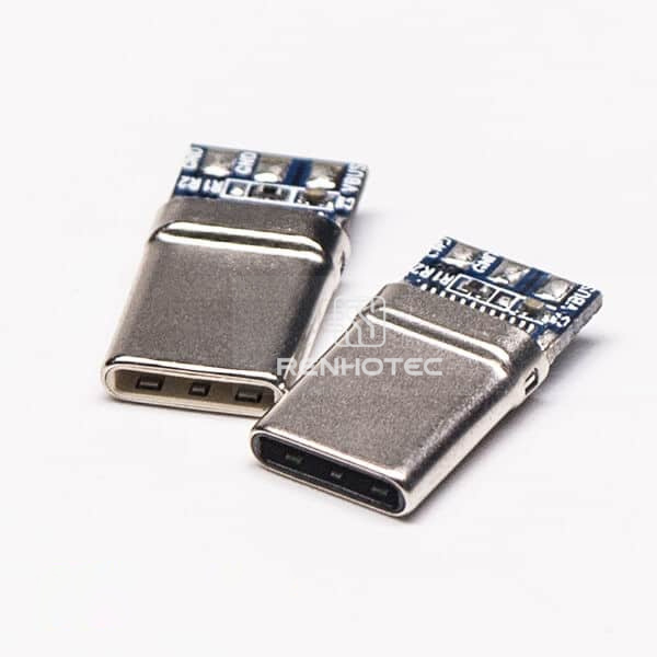 USB Straight Type C Port Male Connector PCB Mount