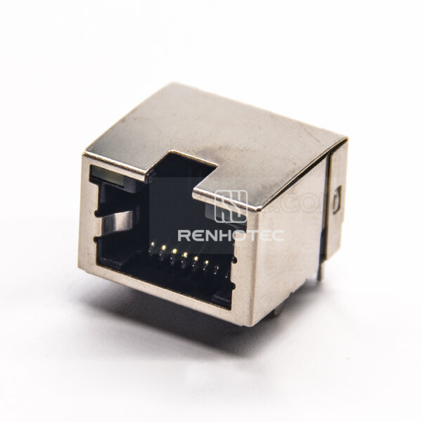 8p8c Socket RJ45 Modualr Connector Right Angle PCB Mount Shielded Through Hole