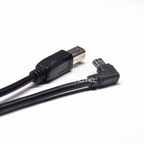 USB to Mini USB Charging Cable Mini USB Left Angle Male Long to USB Type B Straight Male 1M Extension Cable