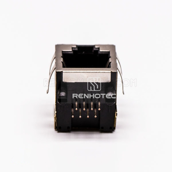 RJ45 Connector Female 90 Degree 8P8C with Shield and without LED
