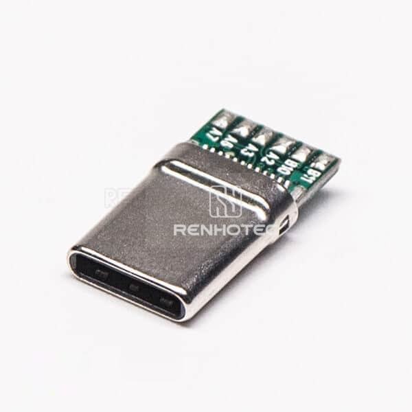 180 Degree USB Type C Plug 24 Pin Solder Type for Cable