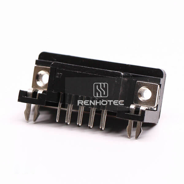 D-SUB 9 Pin Female Right Angle Staking Type for PCB Mount Connector