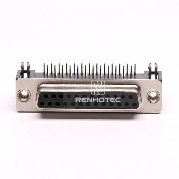 25 Pin D-SUB Female Right Angle Staking Type for PCB Mount Connector