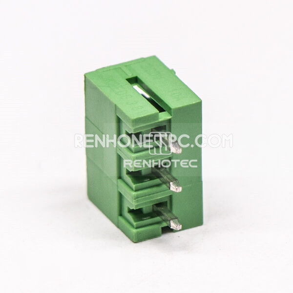 3-Pin Plug-In PCB Terminal Block, Solder Termination
