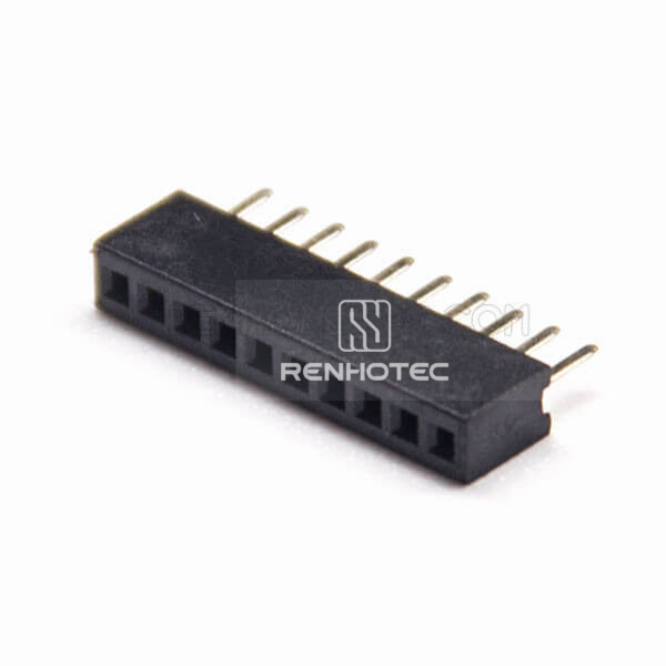 Single Row Female Pin Header 180 Degree 1.27mm Picth Through Hole