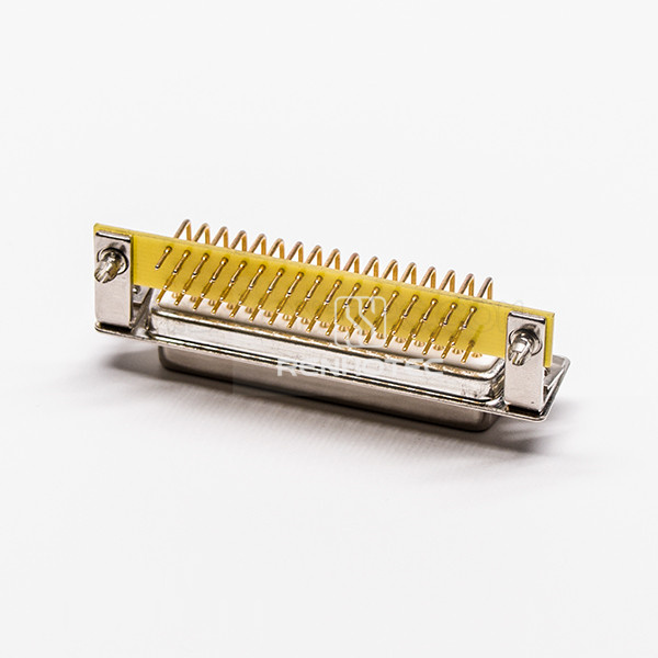 DB 50 Pin Right Angle Female Machined Pin Solder Type Connector