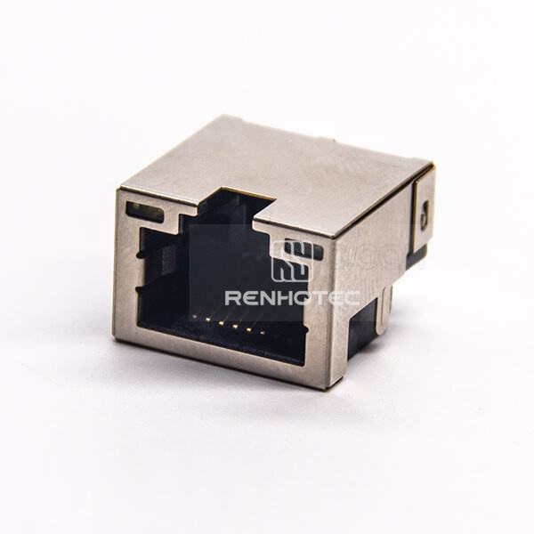 RJ45 Jack Ethernet Connector With LED Shoelded SMT PCB Mount Offset Type