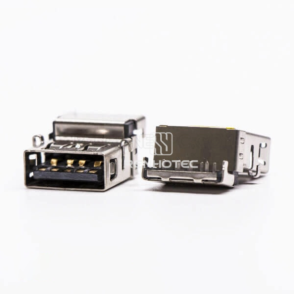 Offset Type USB 3.0 Female Right Angle Type A DIP for PCB Mount