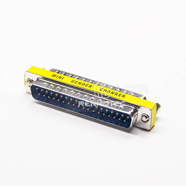 37 Pin Adapter Metal Standard D-SUB 180°Male To Male
