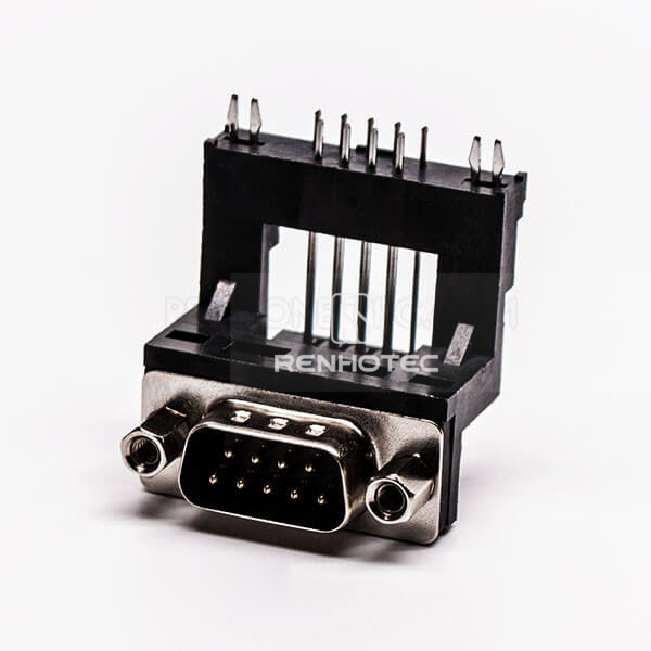 D-SUB 9 Pin Male Solder 90 Degree Through Hole Elevated socket for PCB