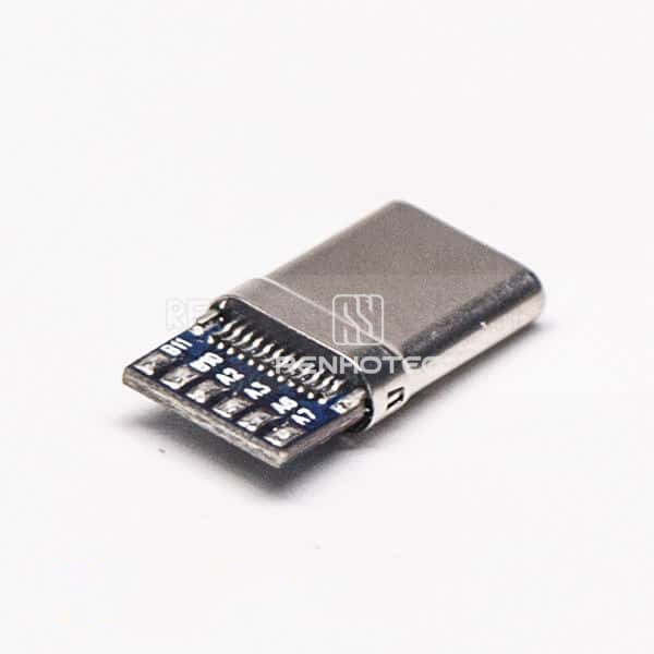 USB Straight Type C Port Male Connector PCB Mount
