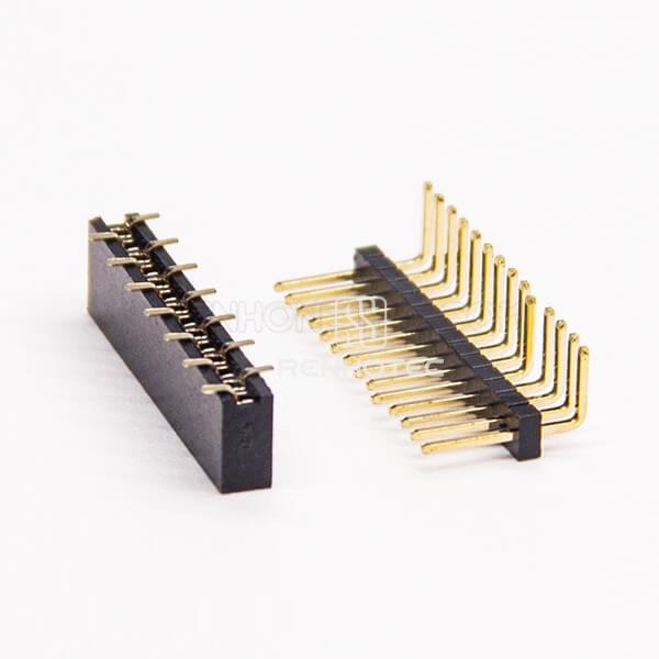 1.27mm Single Row Female Header 180 Degree Through Hole