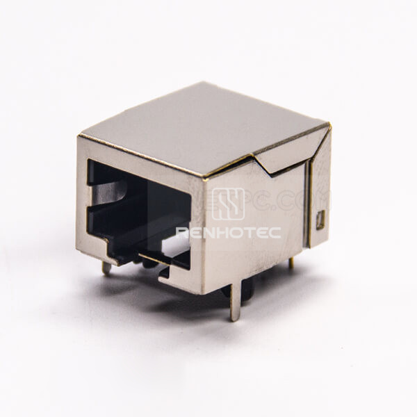 Cat6 8p8c Modular Connectors Network Connector Through Hole Single Port with EMI