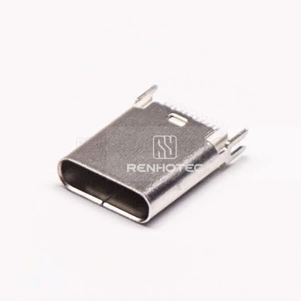 Type C 24 Pin Socket Straight 180 Degree Through Hole for PCB Mount