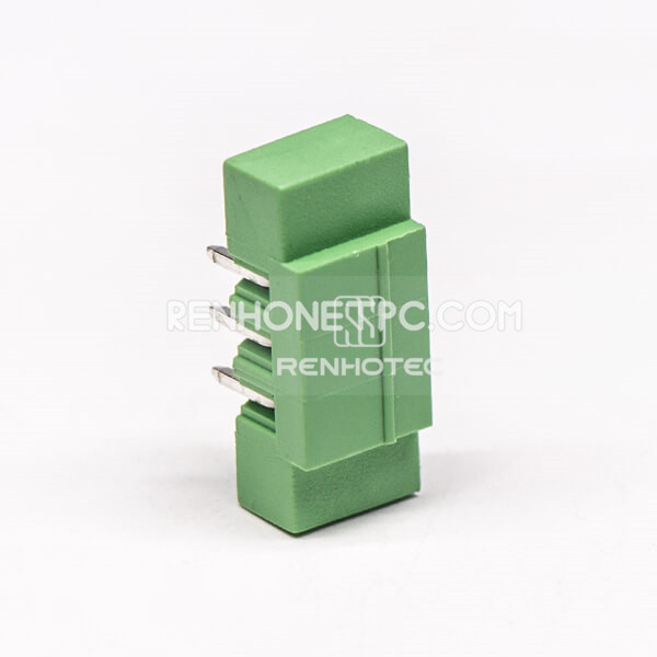 3 pin Terminal Block Connector Right Angle with 2 Screw Hole Green Pluggable Connector