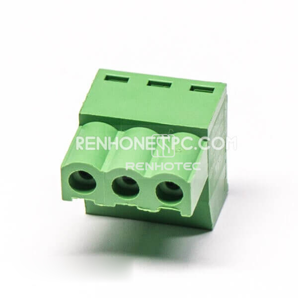 Terminal Block Plug Right Angle with 3 Screw Pluggable Connector