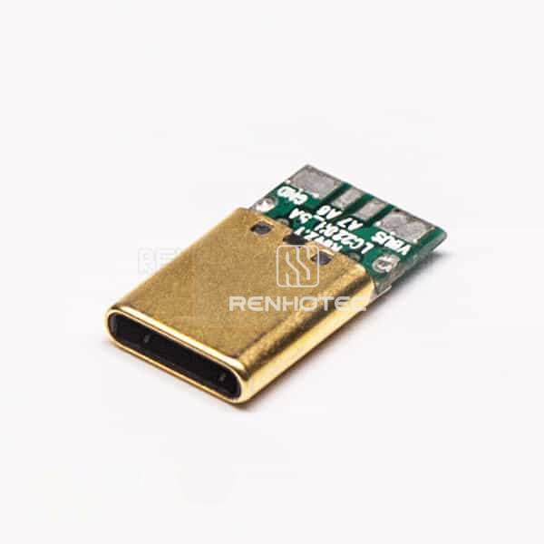 USB Type C Port Plug Straight 12 Pin PCB Mount
