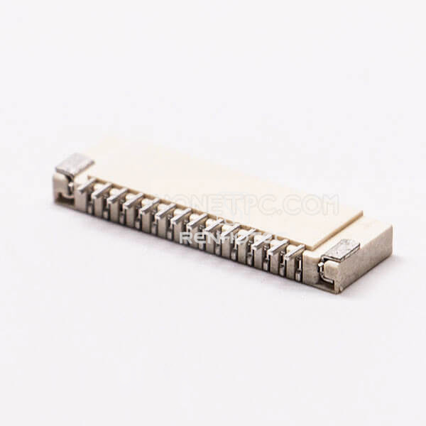 2.0H FPC Socket Connector Dual Contact Style 1.0 PH 14 PIN Horizontal Type