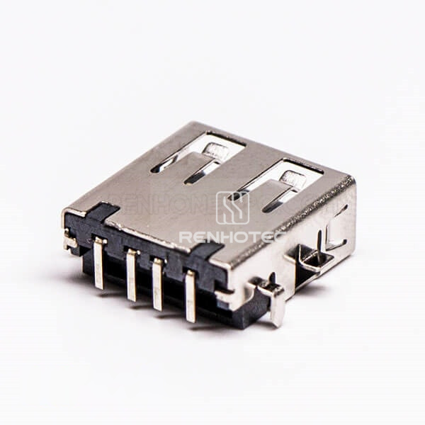 Female USB PCB Connector Right Angle DIP