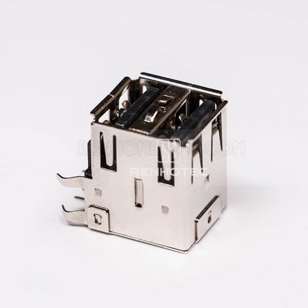 USB 2.0 High Speed Type A Right Angle Female two Port USB Connector