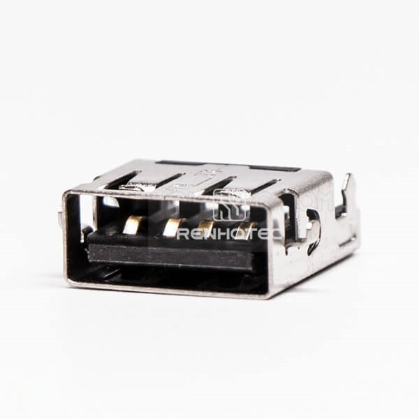 SMT Female 90 Degree USB2.0 Offest Type Through Hole