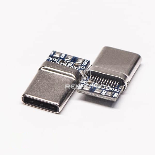 USB Straight Type C Port Male Connector PCB Mount