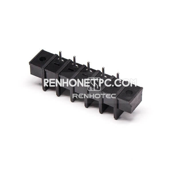 Filtered Terminal Blocks Flange Mounting 5pin Black Barrier Terminal