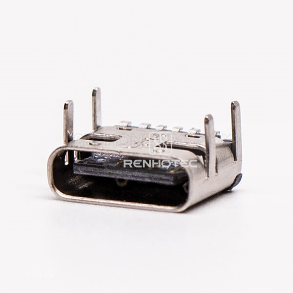 Right Angle USB Type C Female SMT Through Hole