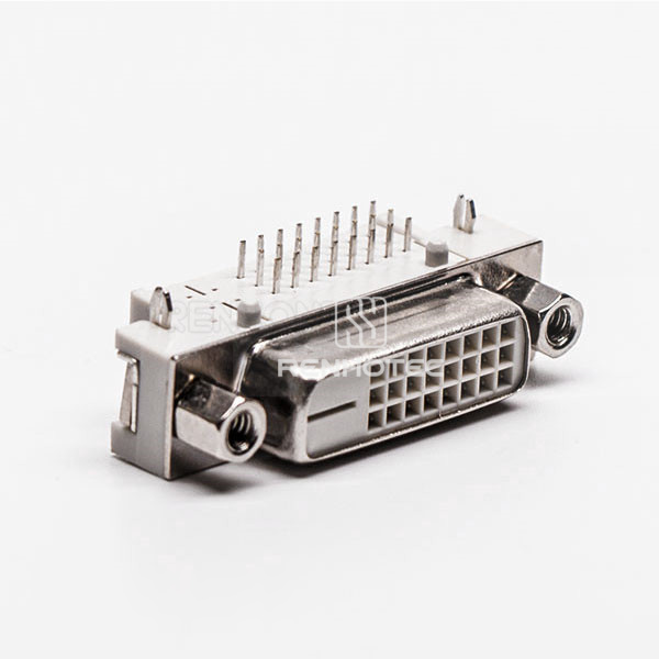 DVI-D 24+1 Female PCB Connector, White